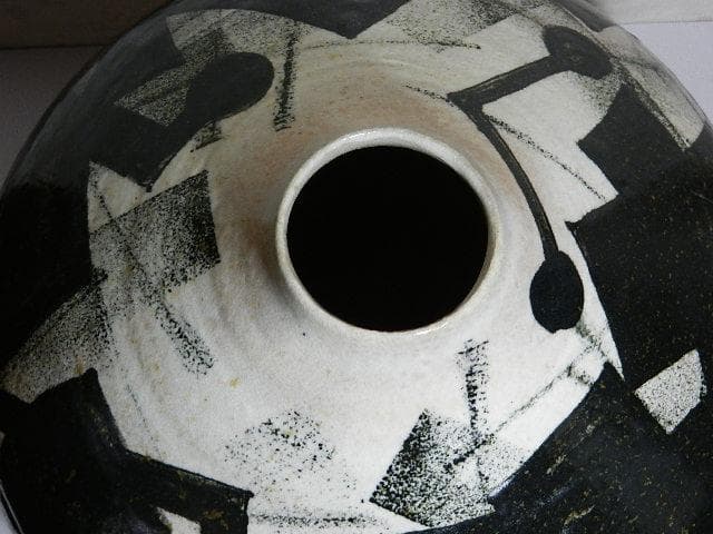 京焼　伝統工芸士「河島浩三」作　大型花瓶（高２７．５㌢、胴３０㌢、重５．８㌕）