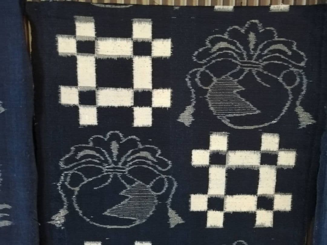 古い絵絣ハギレ　人気の絵柄5種5点