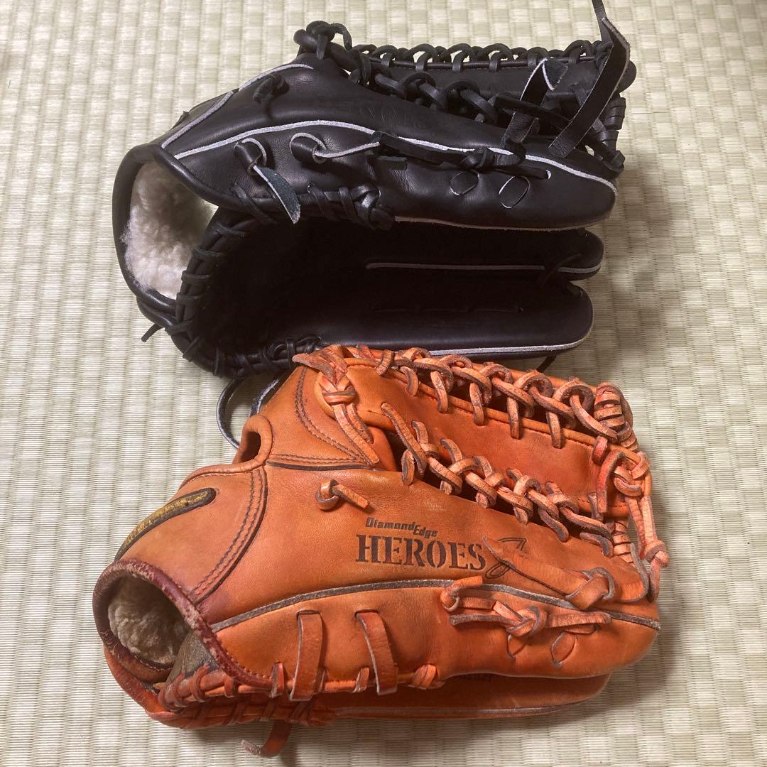外野手用グローブ　硬式　ナイキ　ダイヤモンドエッジ　セット