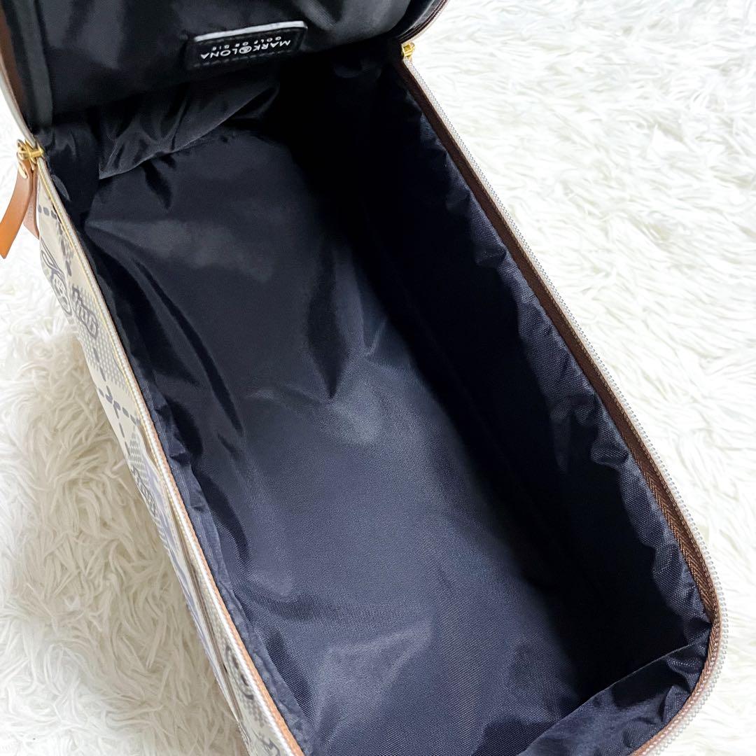 極美品 近年モデル マークアンドロナ シューズバッグ モノグラム 豪華ワッペン