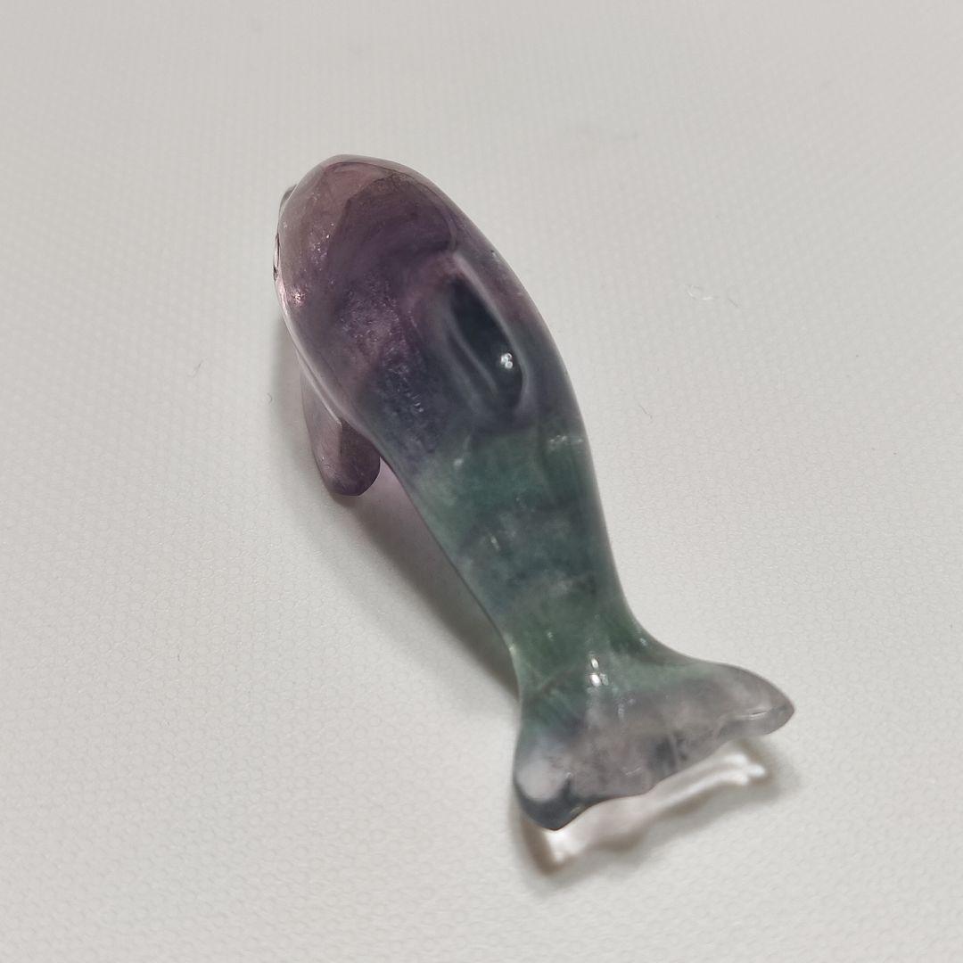 パワーストーン　天然石　レインボーフローライト　イルカ　17g　No.428