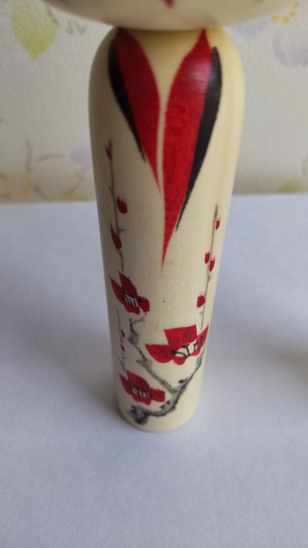 佐藤康弘インディゴこけし２体セット　高さ6.1ｃｍ 花柄 ストライプ