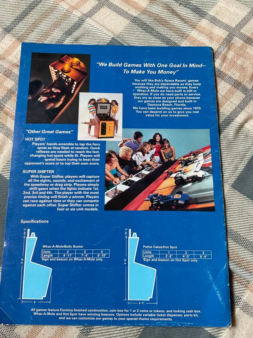 1983年 WHAC A MOLE他、アメリカのアーケードゲーム筐体カタログ集。