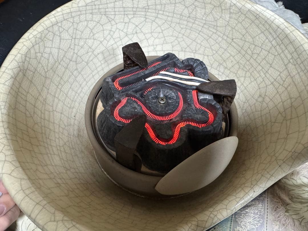 野々田式　風炉型電熱器　白さつま　F412