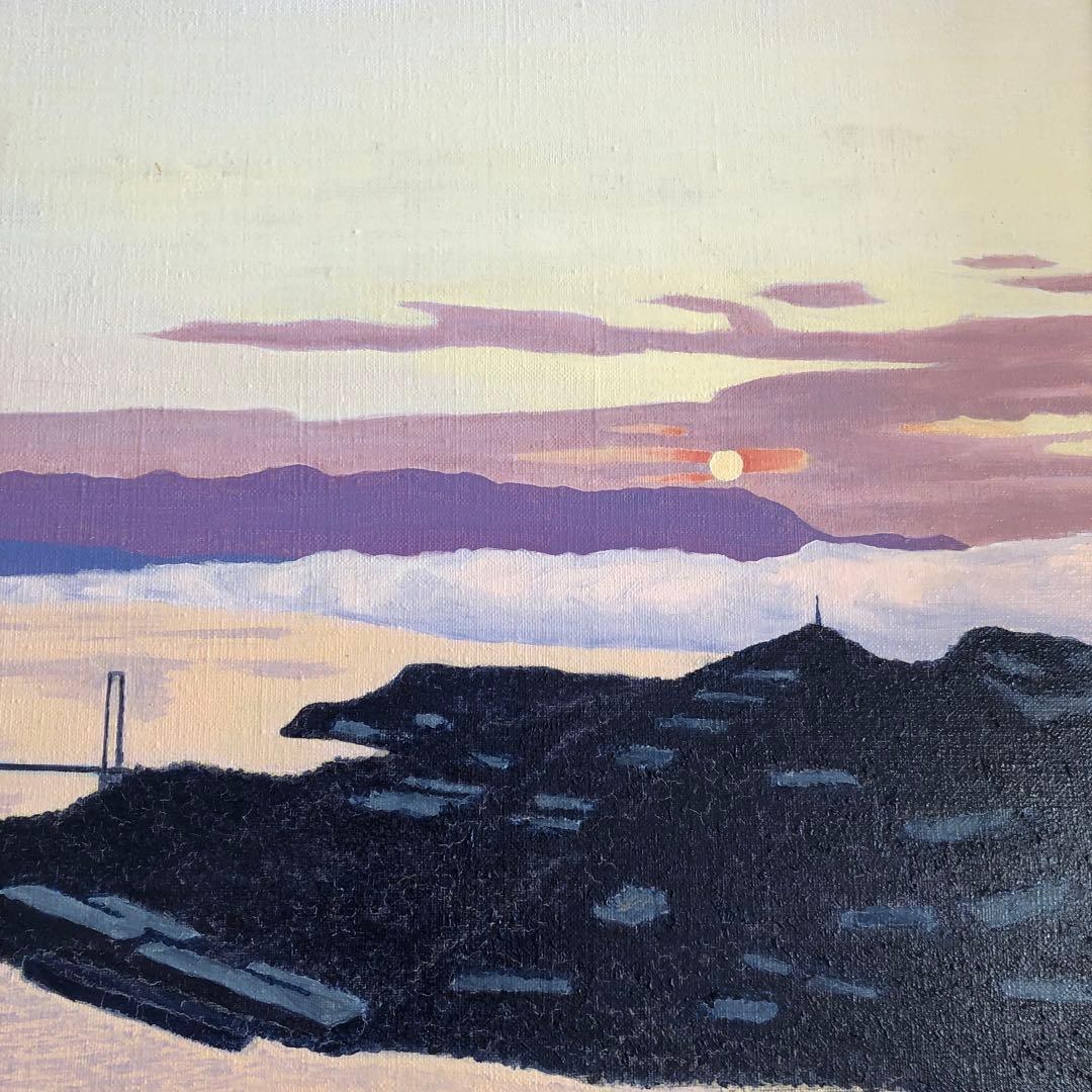 油彩　油絵　作者不詳　尾道？　額付絵画