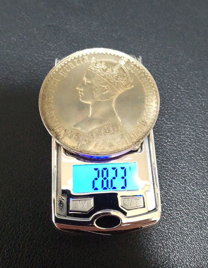 イギリス ゴチッククラウン アンデシモ 1847年 銀貨(銀貨保証)