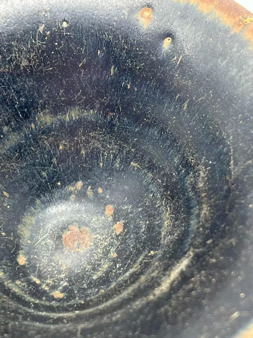 南宋から元時代　建窯黒釉斗笠天目茶碗 素麵茶碗　金口　高台(F-132)