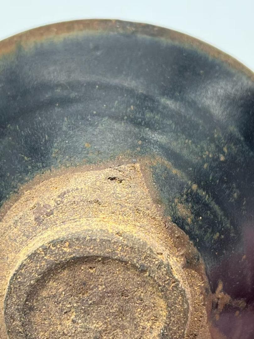 南宋から元時代　建窯黒釉斗笠天目茶碗 素麵茶碗　金口　高台(F-132)
