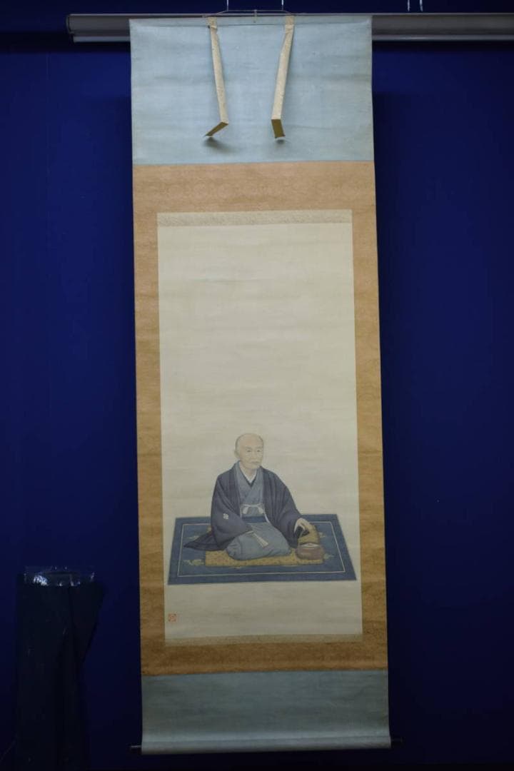 真作/春峰/人物図/布袋屋掛軸HE-461