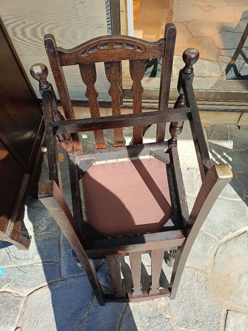 キ*ル様 アンティークチェア イギリス系 木製スラットバック椅子3脚セット