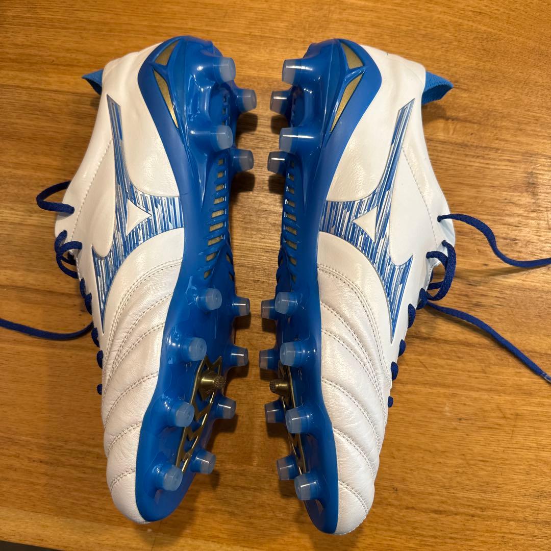 モレリアネオ4 27cm ホワイト/ブルー ゼログライド紐＆ザムストインソール付