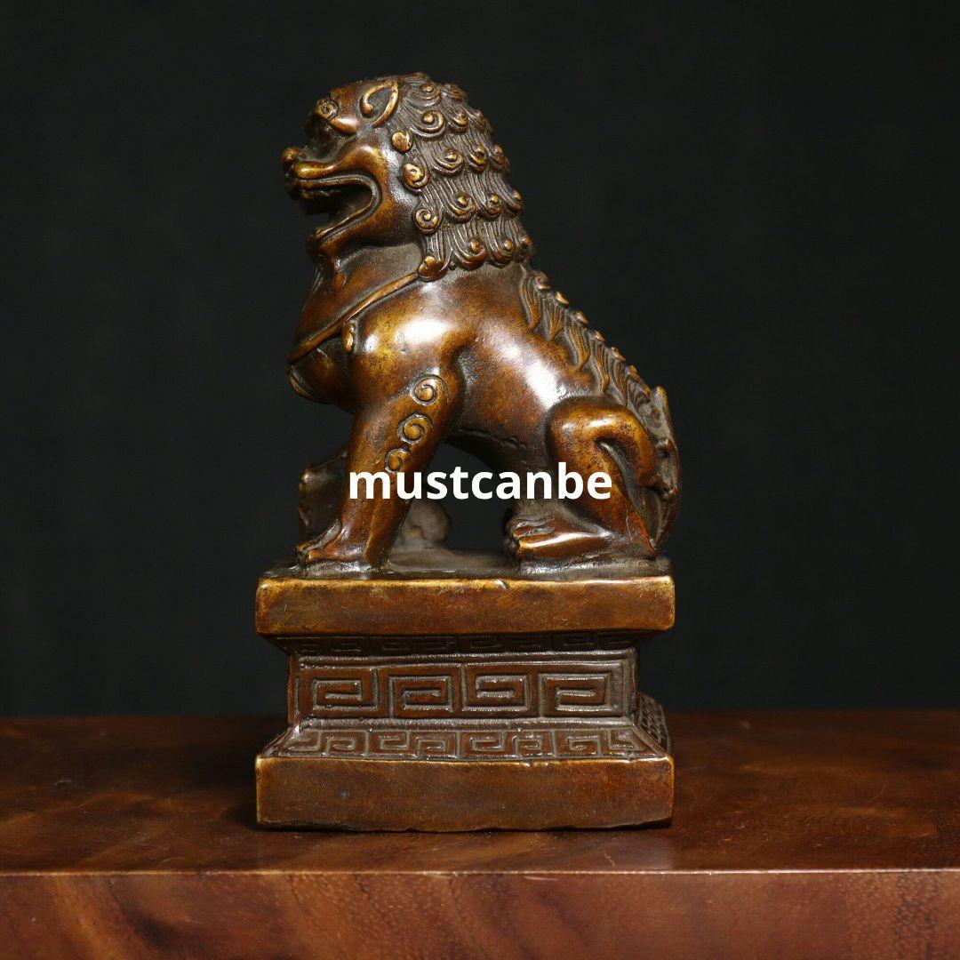 銅器 獅子 客間 茶室 商舗 鎮宅 辟邪 開運 風水 招財置物 工芸品 装飾品