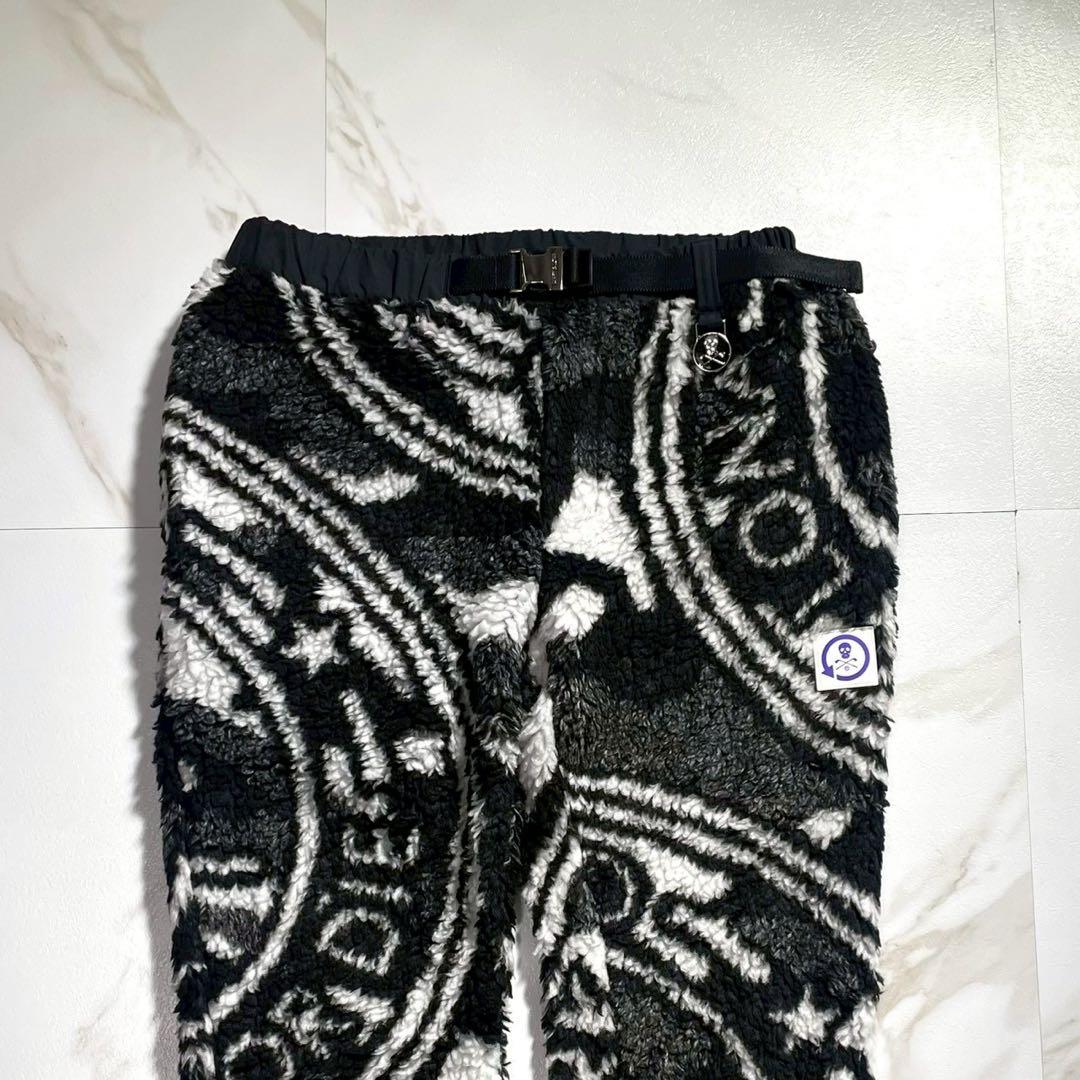 MARK&LONA ボアパンツ 黒×白 総柄 スカル メンズ 44 ゴルフウェア