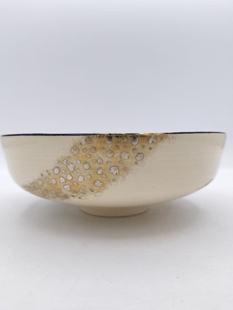 c305 平茶碗 五節句 色絵黒 七夕 加藤利昇 木箱 茶道具 古物