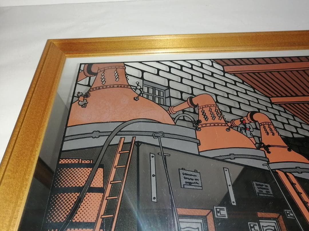 パブミラー「ニッカウヰスキー余市蒸溜釜」原画　奥山義八郎