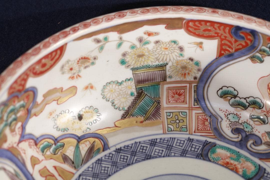 039 古伊万里　豪華　金襴手　3つ丼　江戸時代　無傷美品