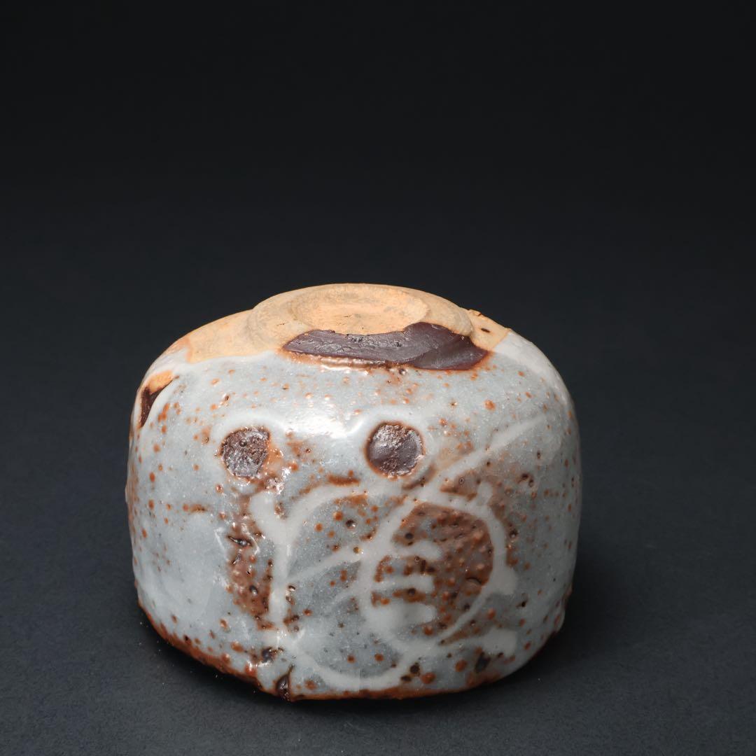 【最終価格】抹茶碗　鼠志野亀の絵　月形那比古　夏至亀　共箱　R1424お14