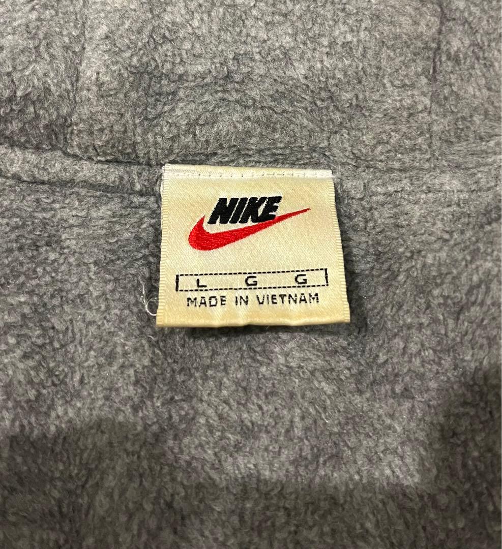 90s NIKE 銀タグ スウッシュ 刺繍ロゴ 裏起毛 ナイロンジャケット