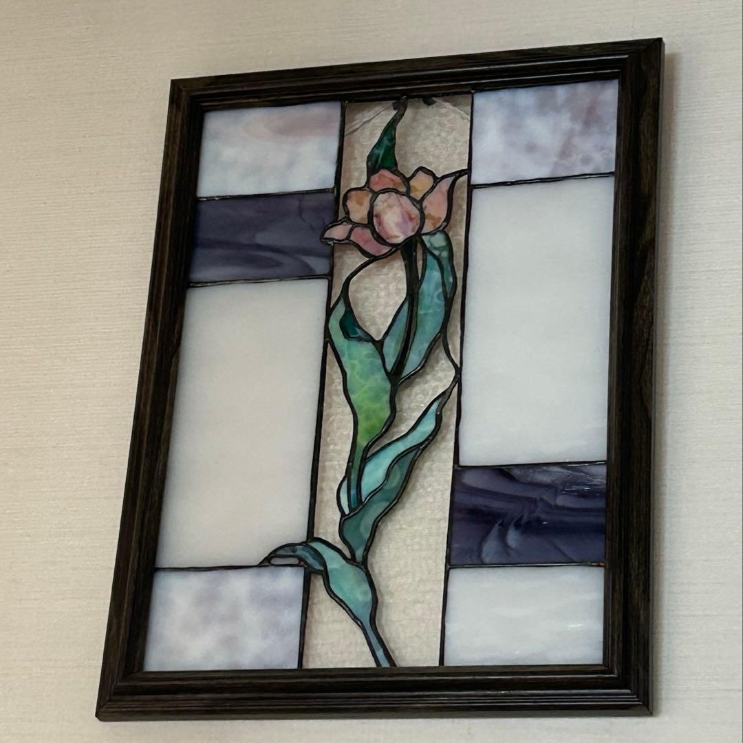 ピンクのチューリップ♦︎ステンドグラス