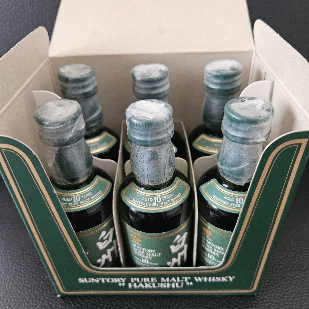 サントリー 白州 10年 50ml ピュアモルトウイスキー　６本