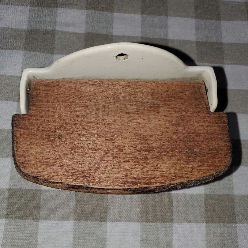 アンティーク　フランス　リュネヴィル　陶器製マッチ入れ　K&G