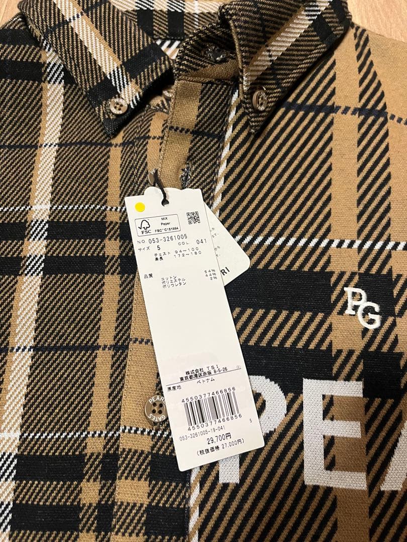 パーリーゲイツＷジャガード長袖ボタンダウンカットソープルオーバー