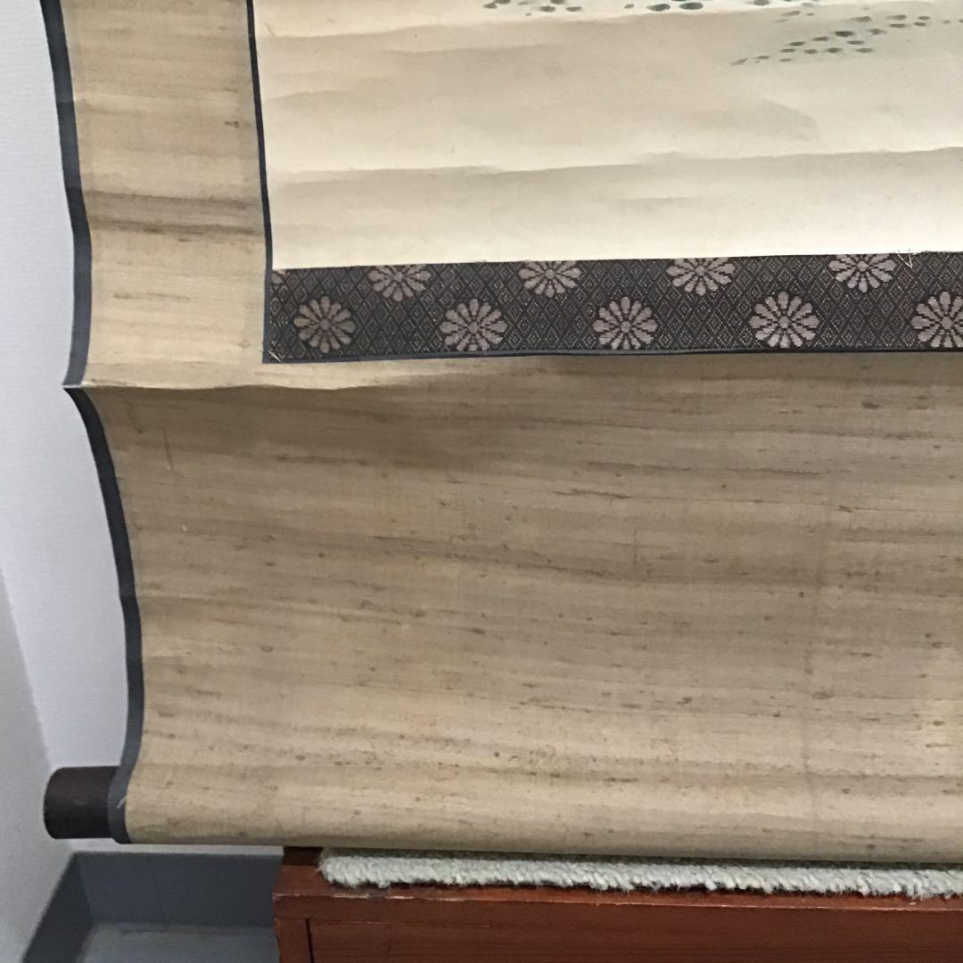 K茶道具　時代掛軸「桜馬図」　画:桜妙作　讃:忠香作　自作桐箱　S175KJ