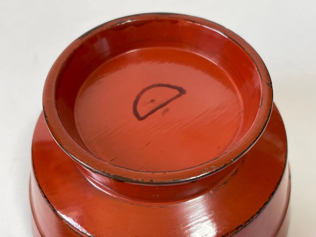 骨董　アンティーク　茶道具　根来　豆子香合　香合　仏具　朱塗　漆器　桃山時代