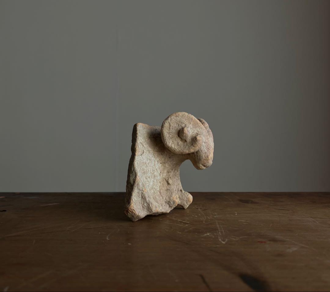 【美しい、、古代中国の羊像 新石器時代後期頃 前3000～2000年】骨董発掘