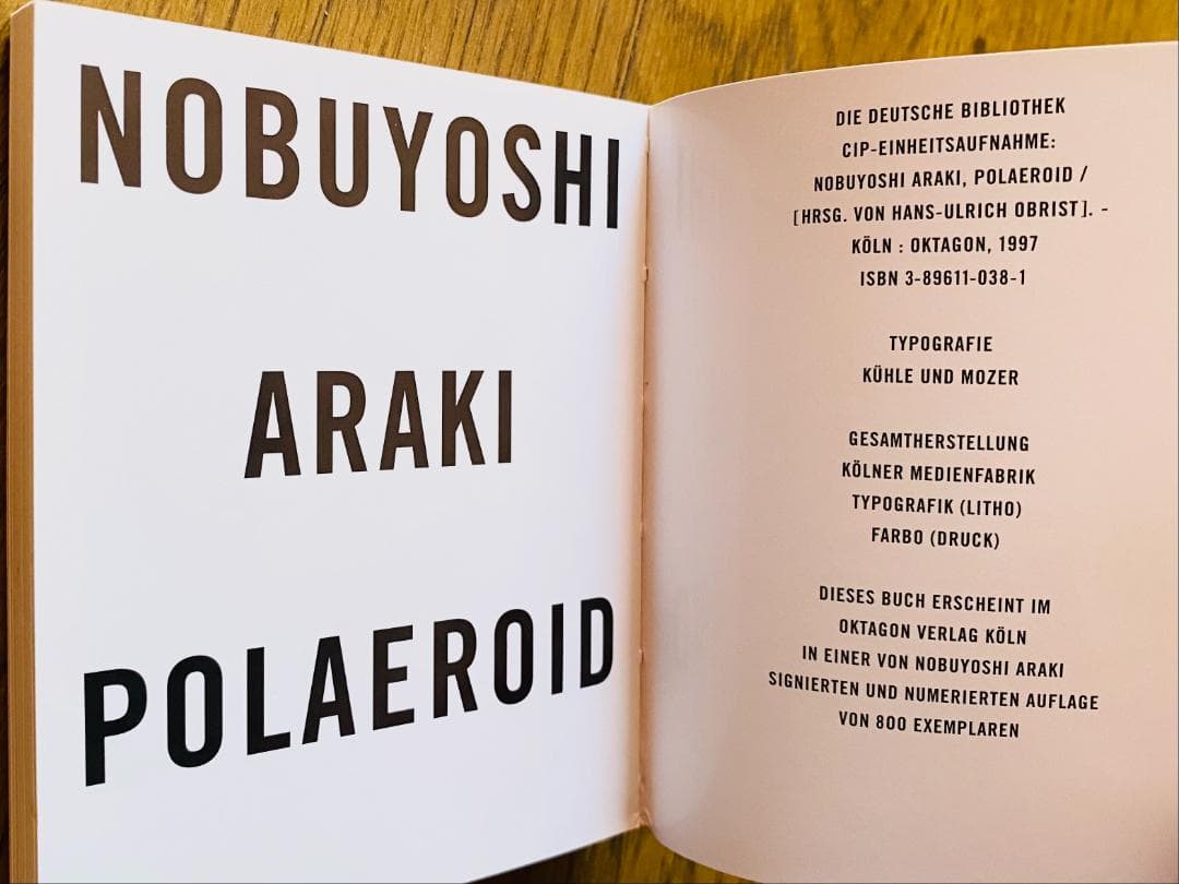 荒木経惟　写真集「POLAEROID」直筆サイン入り800部限定　カード付き