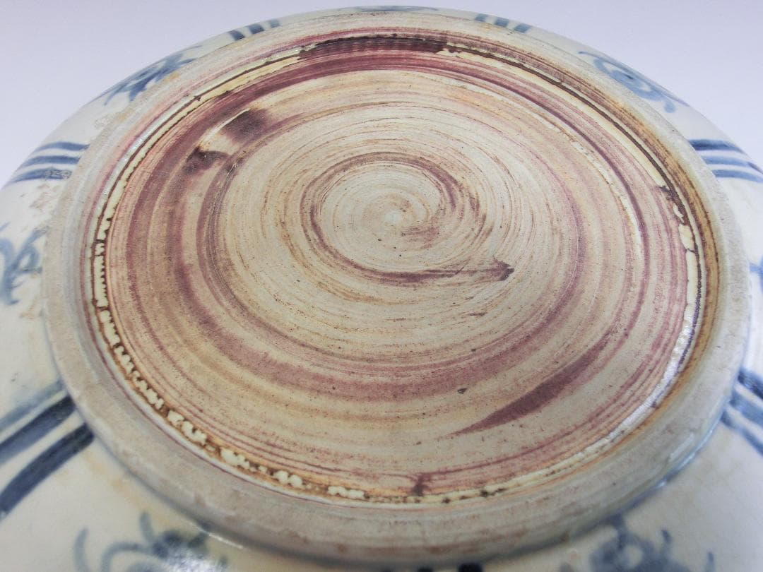 皿■安南呉須魚紋 染付 青華 花唐草 古玩 唐物 中国 古美術 時代物 骨董品■