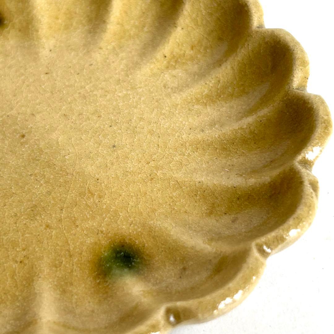 【希少、美品】小皿 皿 菊小皿 5枚 木箱美濃焼の名工　大嶋久興　【子の日窯】