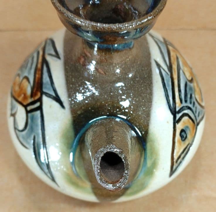 大傑作【本物保証】金城次郎 壷屋焼 カラカラ(魚2匹) 共箱 人間国宝 美品 栞