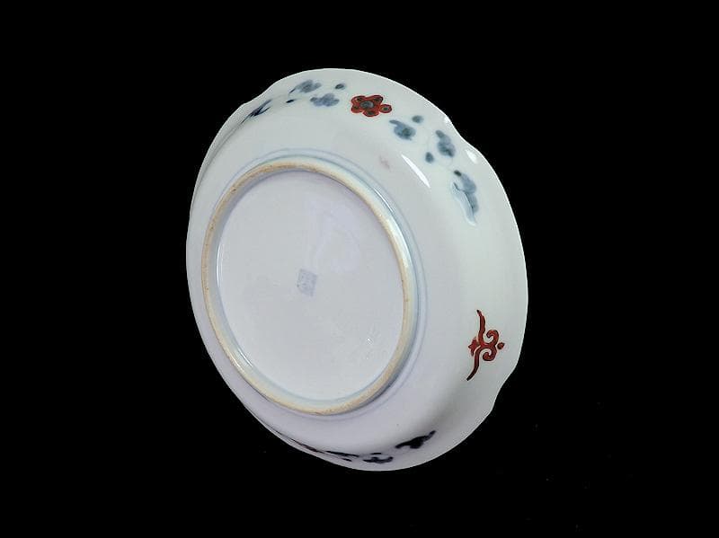 古伊万里　金襴手　五艘船に南蛮人の図　６寸皿　A527AS-BQl