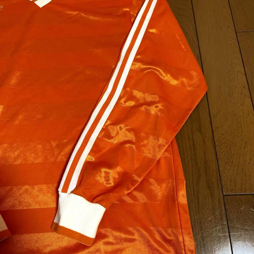 adidas デサント　80〜90s 長袖 オレンジ　ヴィンテージ　トレフォイル