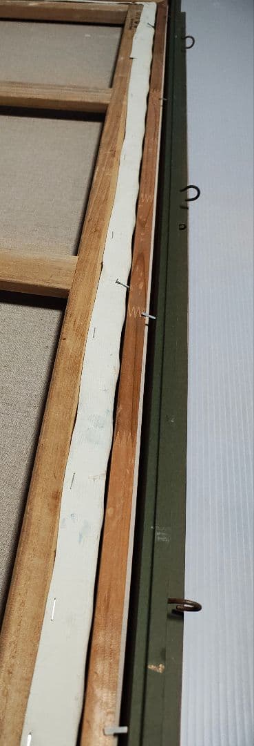 【送料込】F50号 特大 油彩額縁 ＋ 肉筆「大崩山 紅葉」 VIC木枠 公募展