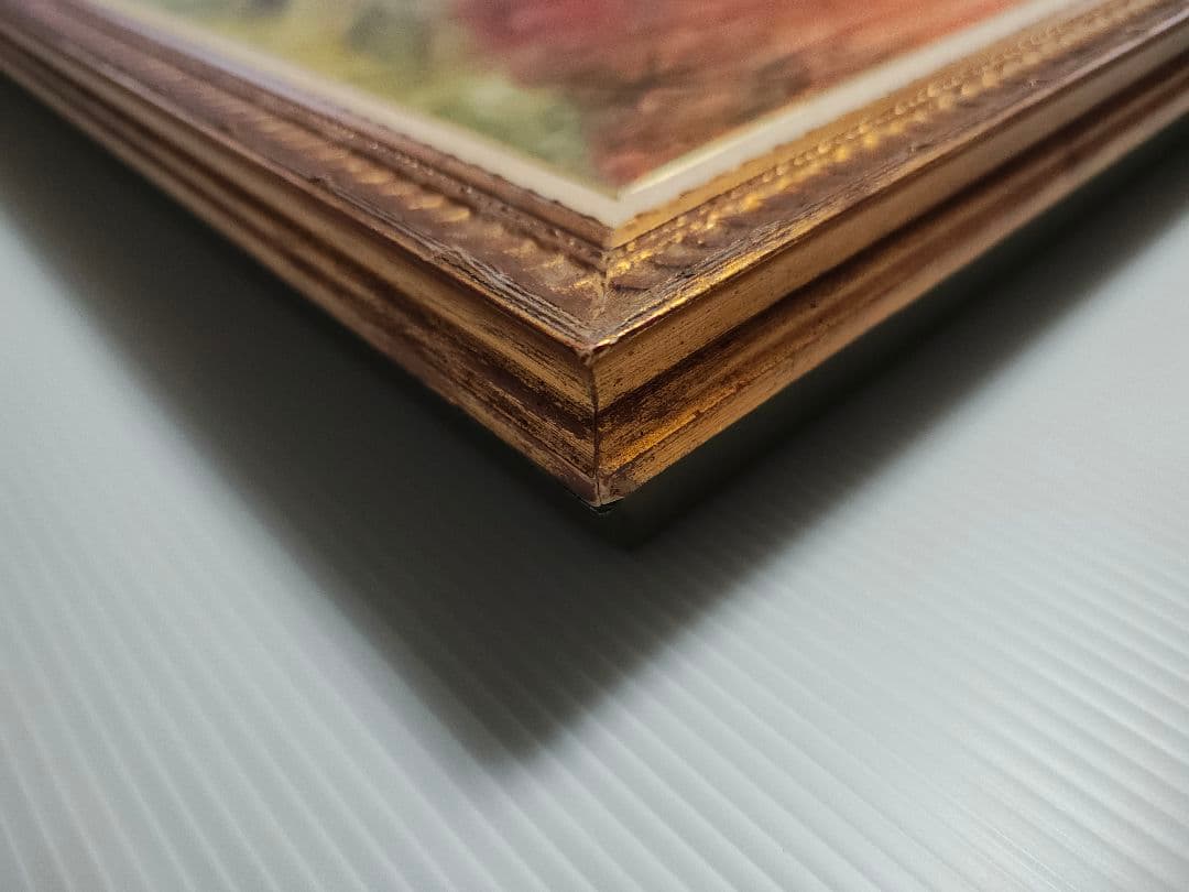 【送料込】F50号 特大 油彩額縁 ＋ 肉筆「大崩山 紅葉」 VIC木枠 公募展