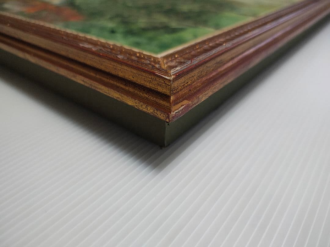 【送料込】F50号 特大 油彩額縁 ＋ 肉筆「大崩山 紅葉」 VIC木枠 公募展