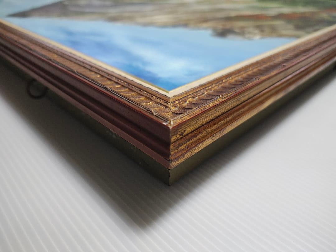 【送料込】F50号 特大 油彩額縁 ＋ 肉筆「大崩山 紅葉」 VIC木枠 公募展