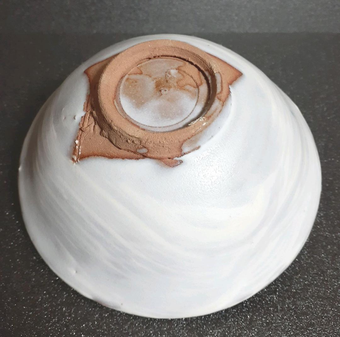 京焼　日展作家　市川広三造　白釉　刷毛目　茶碗　共箱　栞付　茶道具　茶器