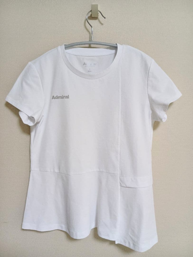 【匿名配送】AdmiralアドミラルアシンメトリーヘムスイッチTEEホワイト　S