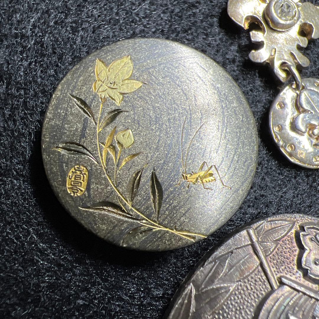 銀細工帯留、アクセサリー、勲章など94g 東Y8-0206ア㊱