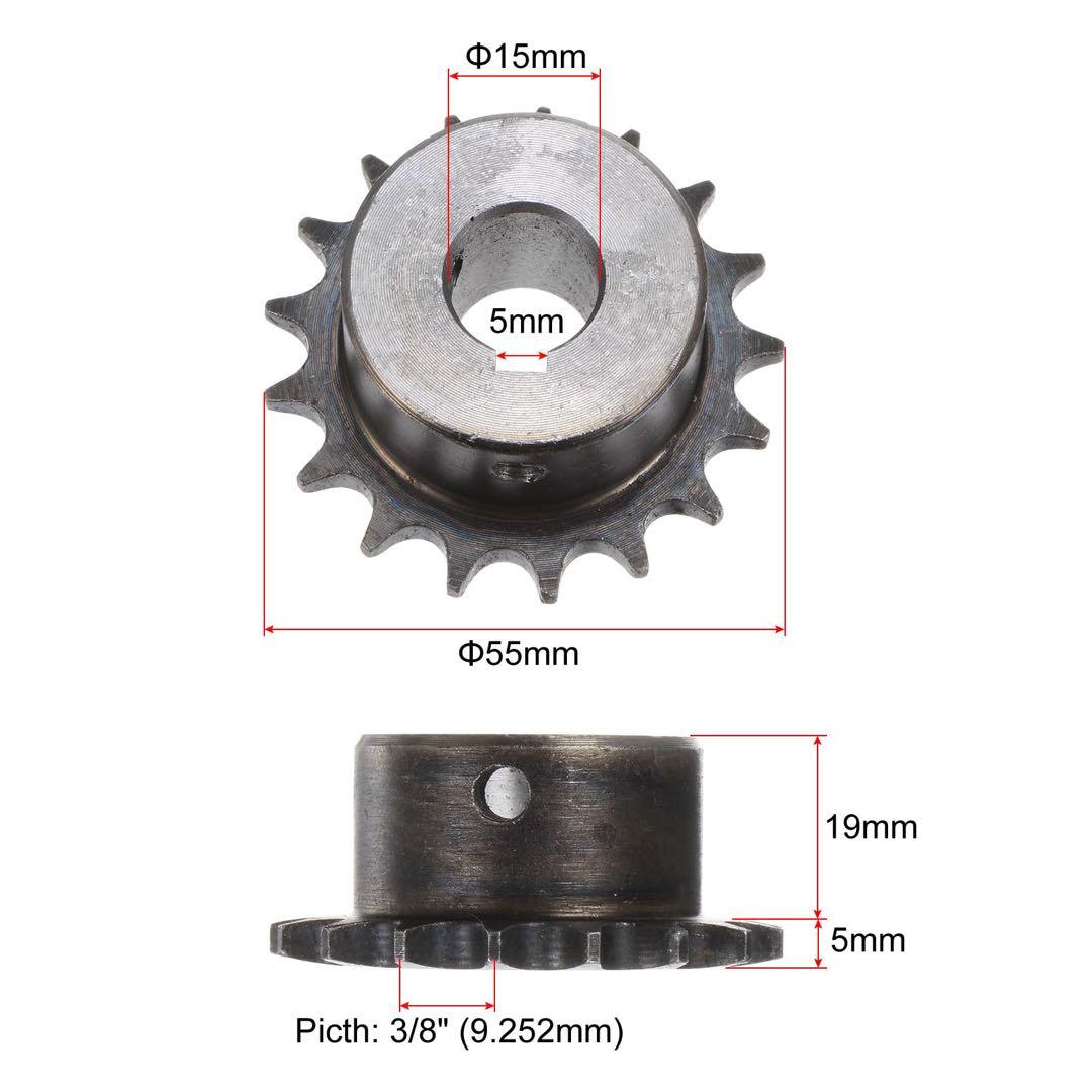 2個セット ISO/DIN 06B-1 ローラーチェーンスプロケット