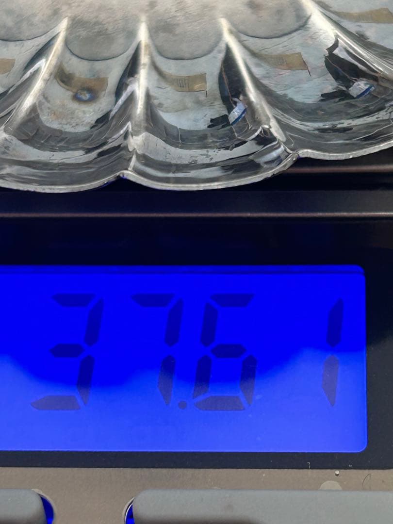 純銀　菊形銀茶器小皿 K.UYEDA銀製950 STERLING37g