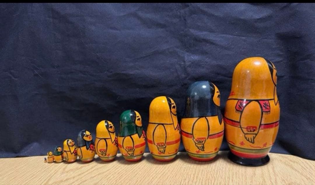 激レア‼️ソビエト　アンティーク　ヨシュカルオラ社　マトリョーシカ　10体