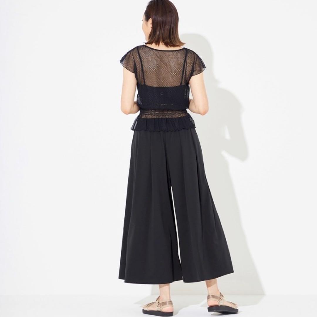 チャコット レース Tシャツ M レーシー 黒 社交ダンス バレエ ヨガウェア