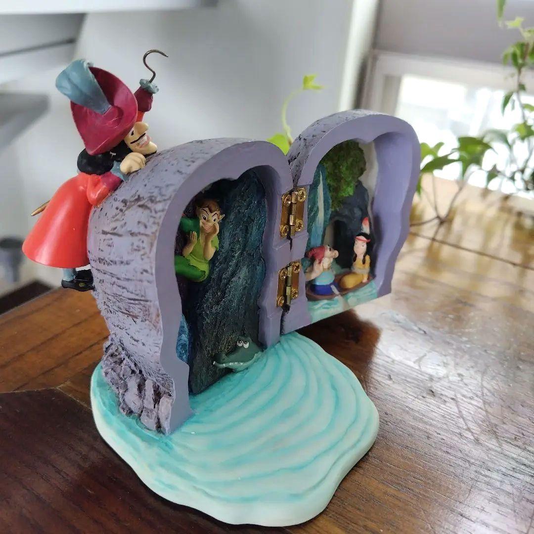 極美品！ディズニー NEVERLAND ピーターパンとフック船長　ドクロ置物