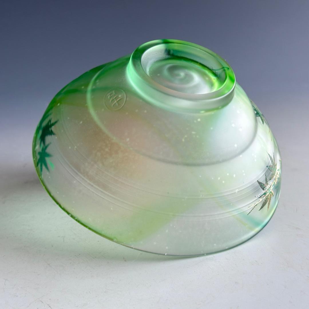 茶道具　ガラス　青楓絵　平茶碗　関吉昭　蒔絵　吉田華正　夏　涼しげ　硝子　抹茶