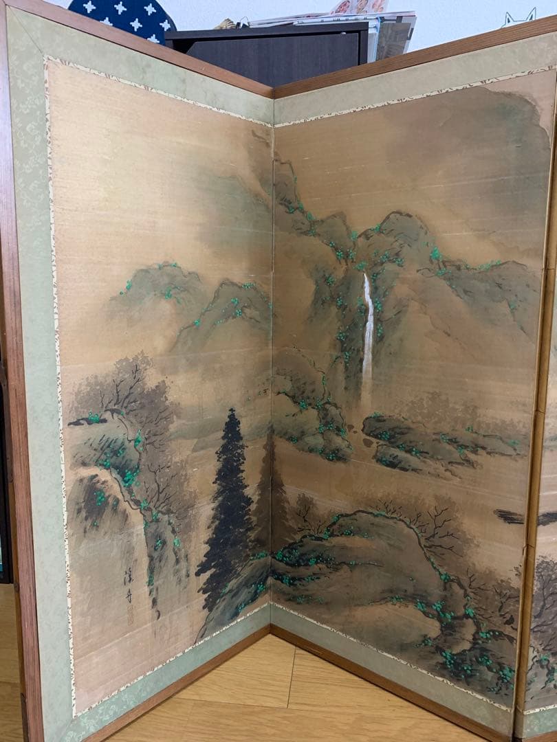 屏風　枕屏風　和室　山水絵