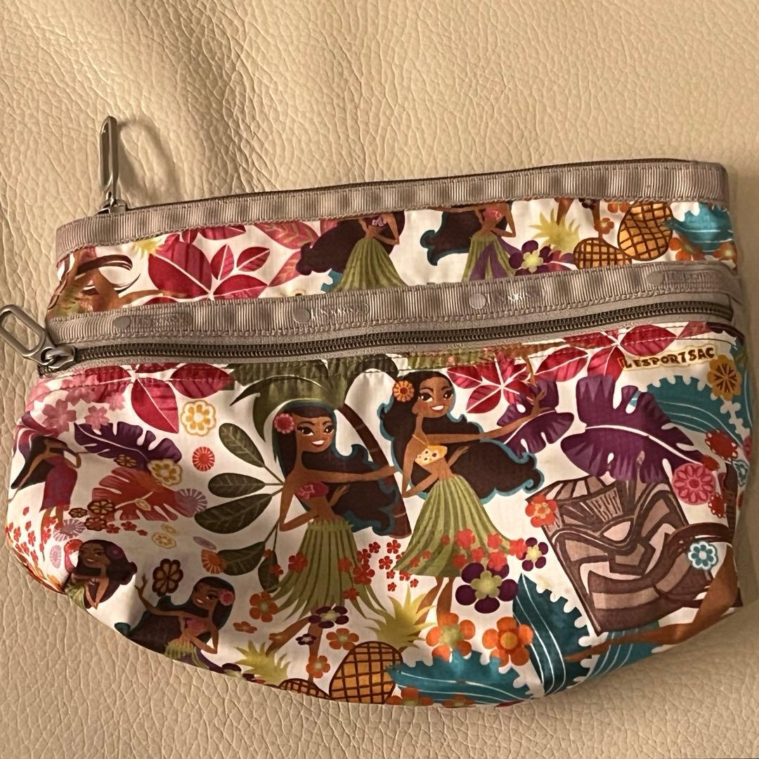 【新品未使用】レスポ　ハワイ限定フラガール　ラージウィークエンダー＆ポーチ